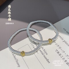 银佳银饰 足银999.9  描金南瓜串珠手串 潮流 精品现货一件代发