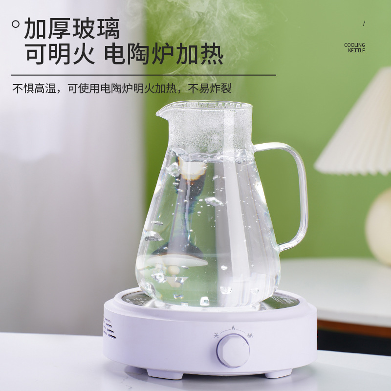 Capacious glass explosion-proof teapot for home use