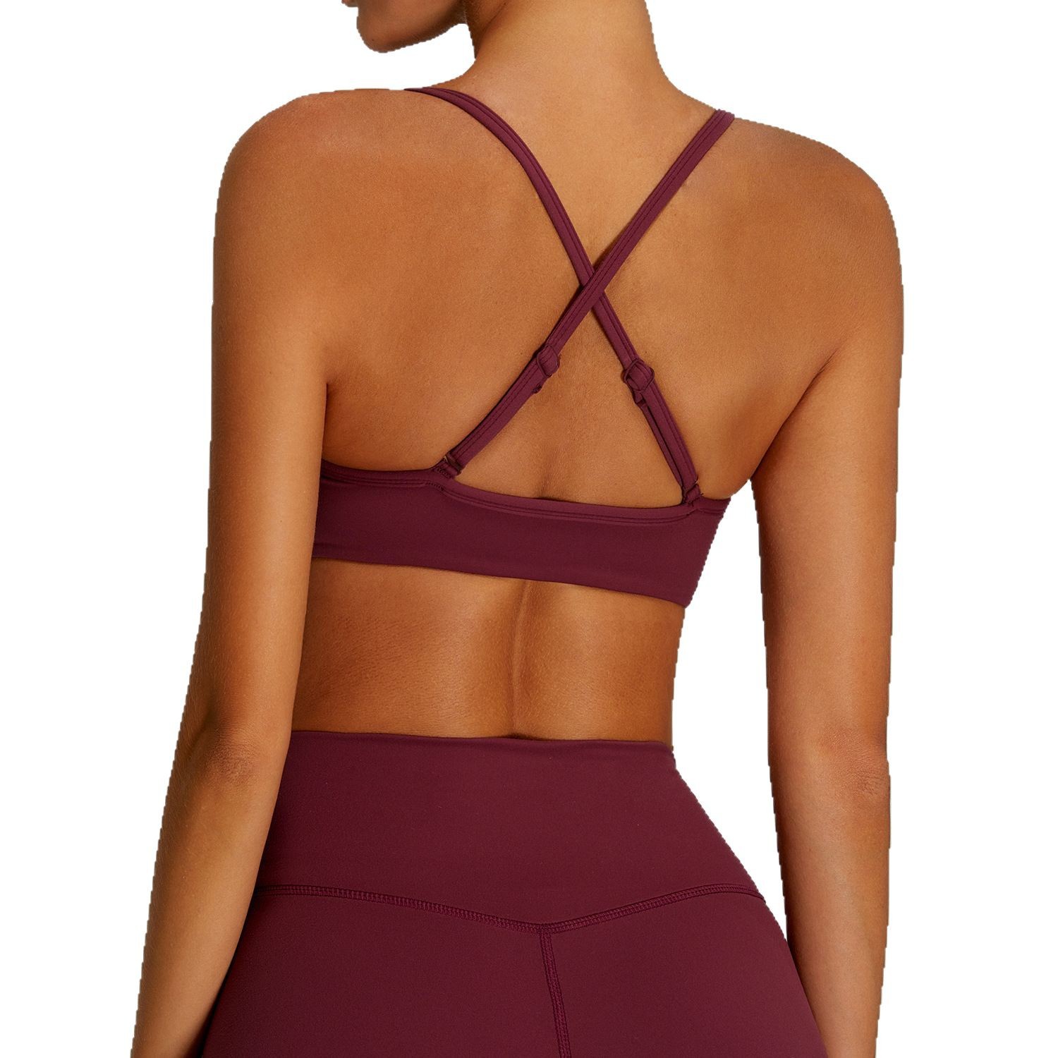 Sujetador de yoga con espalda ajustada desnuda europea y americana, ropa de yoga con tirantes de secado rápido para mujer, ropa interior deportiva de fitness para correr