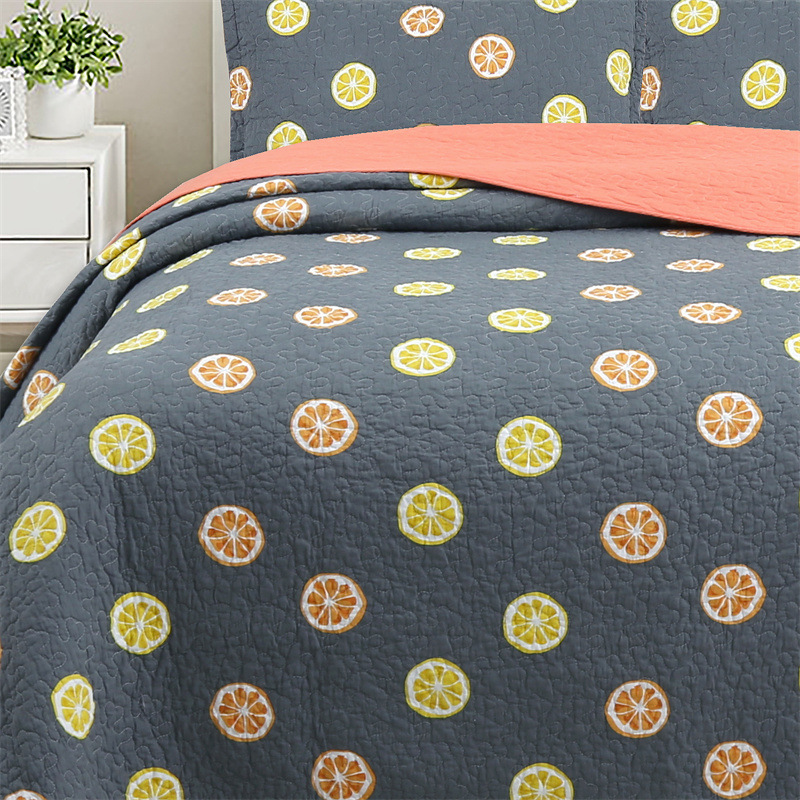 Quilted Bedding Set - Pure Cotton Embroidered Summer Quilt_voghion.com