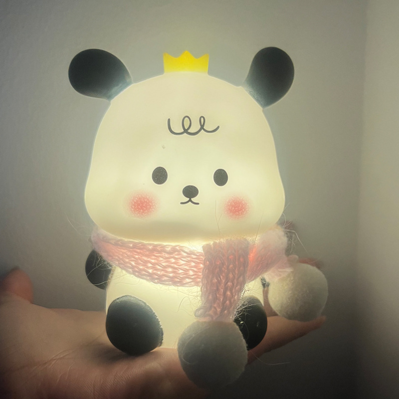 크리스마스 왕관 곰돌이/핑크 머플러