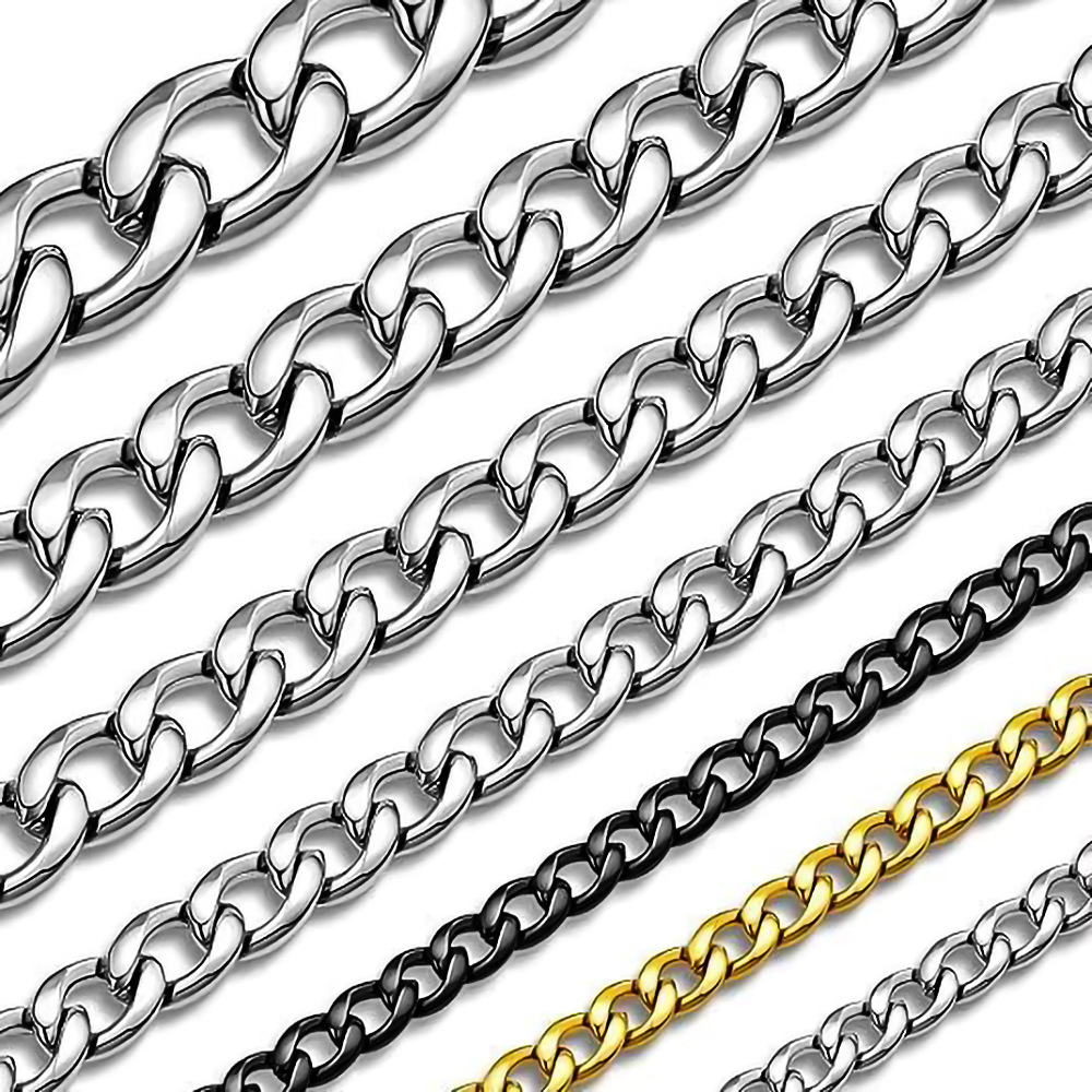 Golden necklace stainless steel for men and women hip-hop style