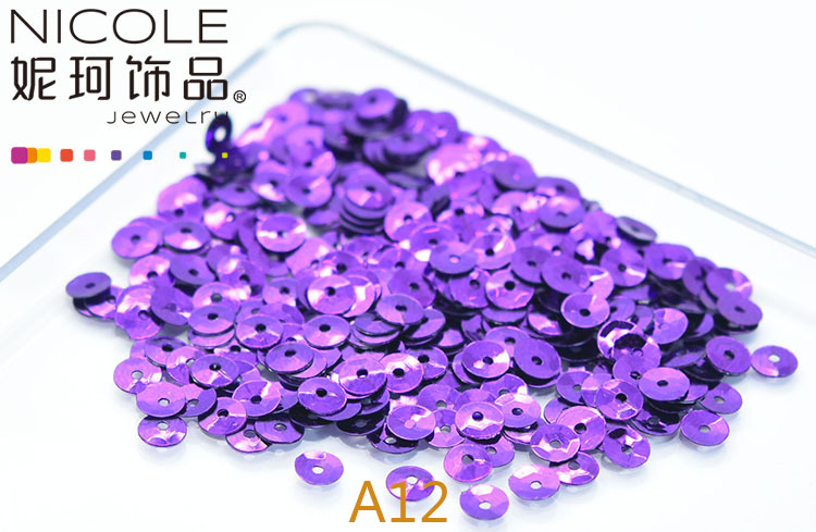 Austria importó lentejuelas 4mm cóncavo bordado francés Glitter Ropa Accesorios 10g Pack