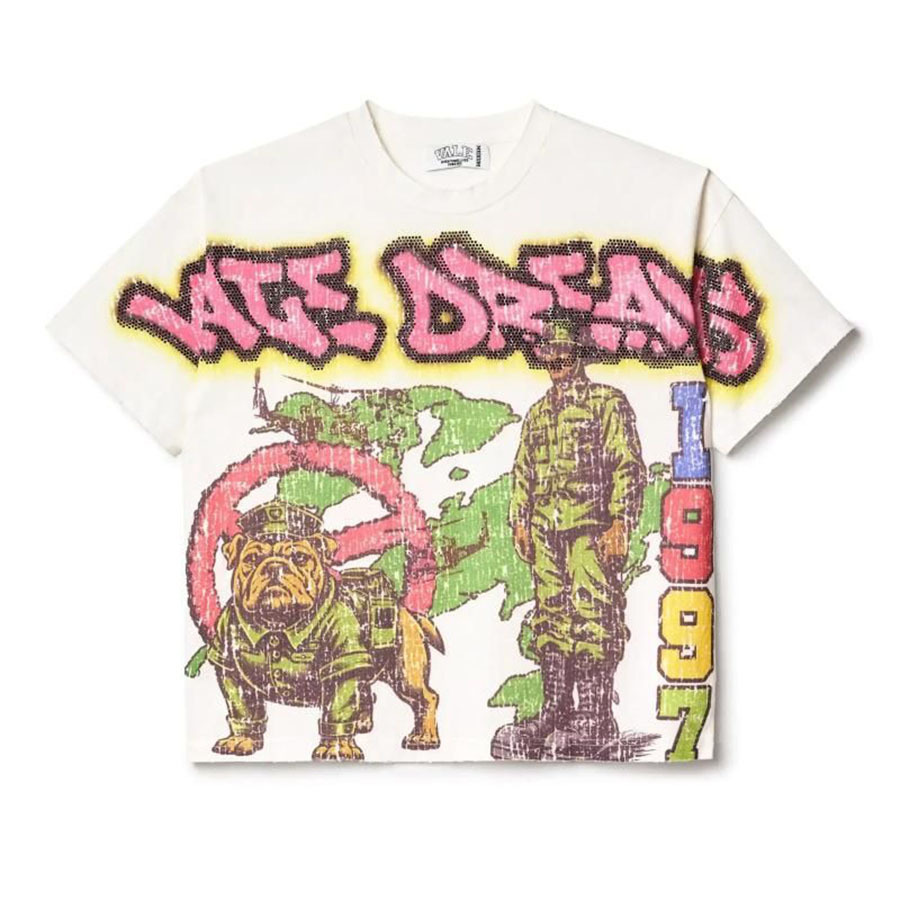 Verano estilo americano retro impresión oscura lavado con agua hace viejos bloques sueltos oversize hip hop skate camiseta de manga corta