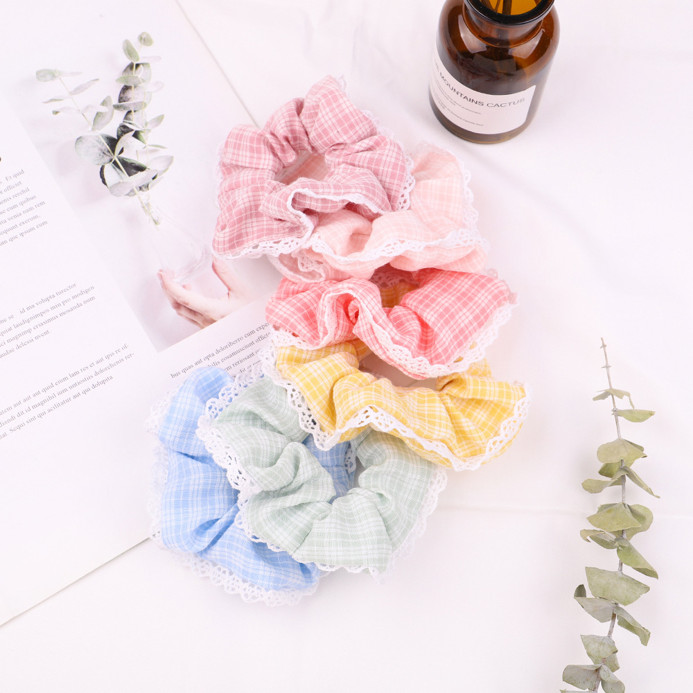 Fashion Plaid Cloth Handmade Hair Tie 1 Piece display picture 5