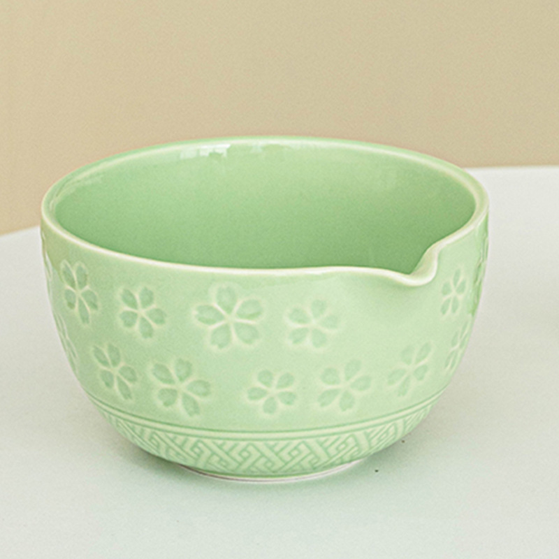 新しい和風抹茶桜ボウル、注ぎ口付きセラミックピンク茶筅ティーツールの越境専用 Amazon|undefined