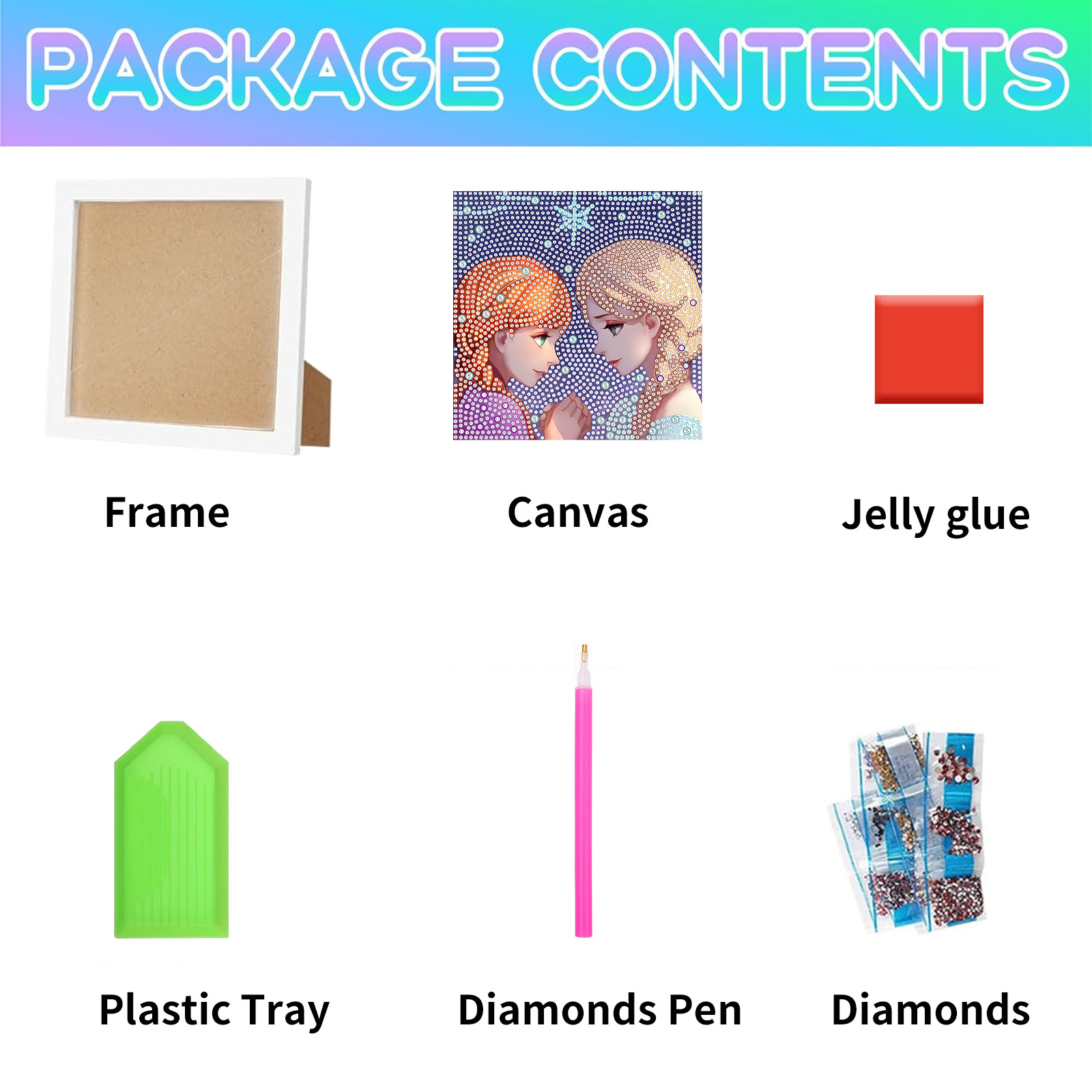 Ice Queen Aisha dibujos animados con marco de diamantes pintura cristal punto diamante diy niños pegatinas hechas a mano juguetes educativos