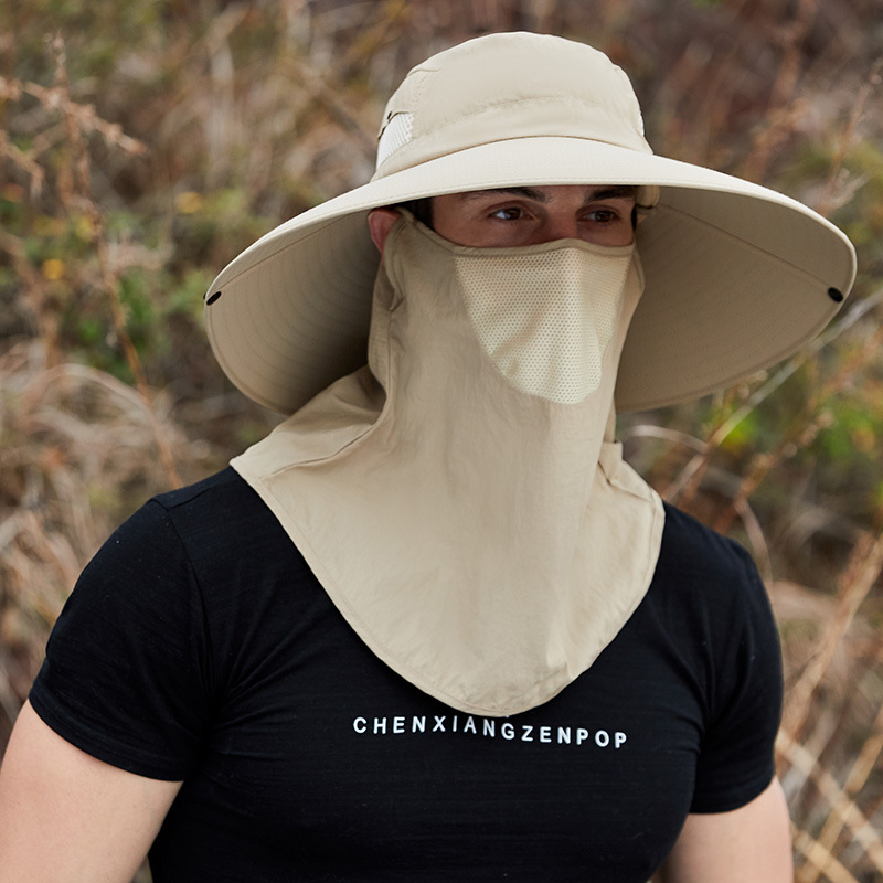 Sombrero de los hombres de ala grande sombrero de pescador sombrero de protección solar de verano extra grande ala sombrero de sol cortina al aire libre sombrero de pesca