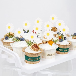 Cross-border baking cake card Amazon white flower decoration cake card in stock factory direct sales