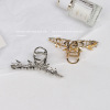 Bamboo fashionable big crab pin, metal shark, hair accessory, hairgrip, simple and elegant design