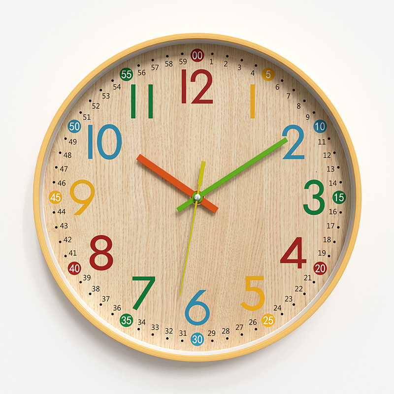 竹紋掛け時計石英時計寝室客間児童時計シンプル家庭時計爆発金12インチ30CM