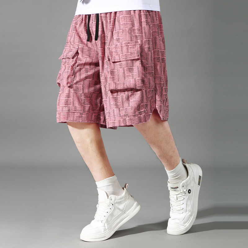 Trendy Plus-Size Men's Summer Work Shorts Tie-Dye Cool Style Loose Slimming Versatile Fashion Mid-Length Shorts for Men