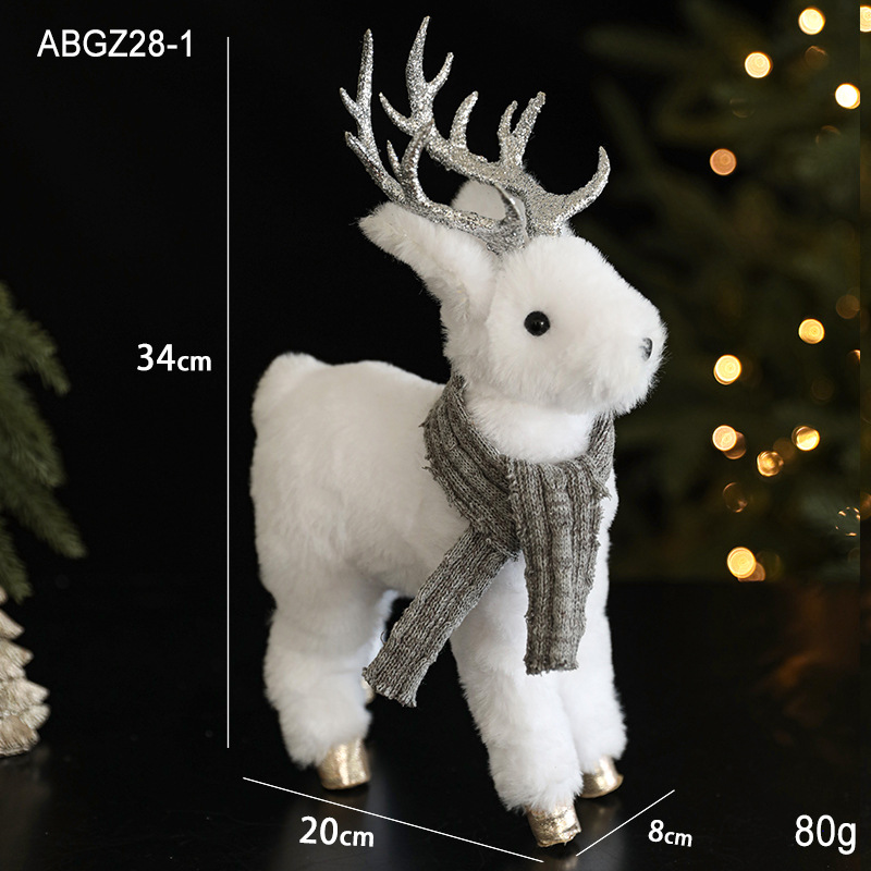 Decoraciones de Navidad muñecas de alce blanco muñecas de ventanas del centro comercial en el hogar props decoración del árbol de Navidad