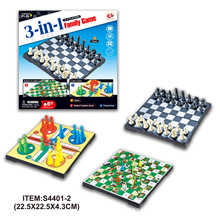 厂家直销英文包装3IN1GAME3合1磁性可折叠棋盘蛇棋飞行棋国际象棋