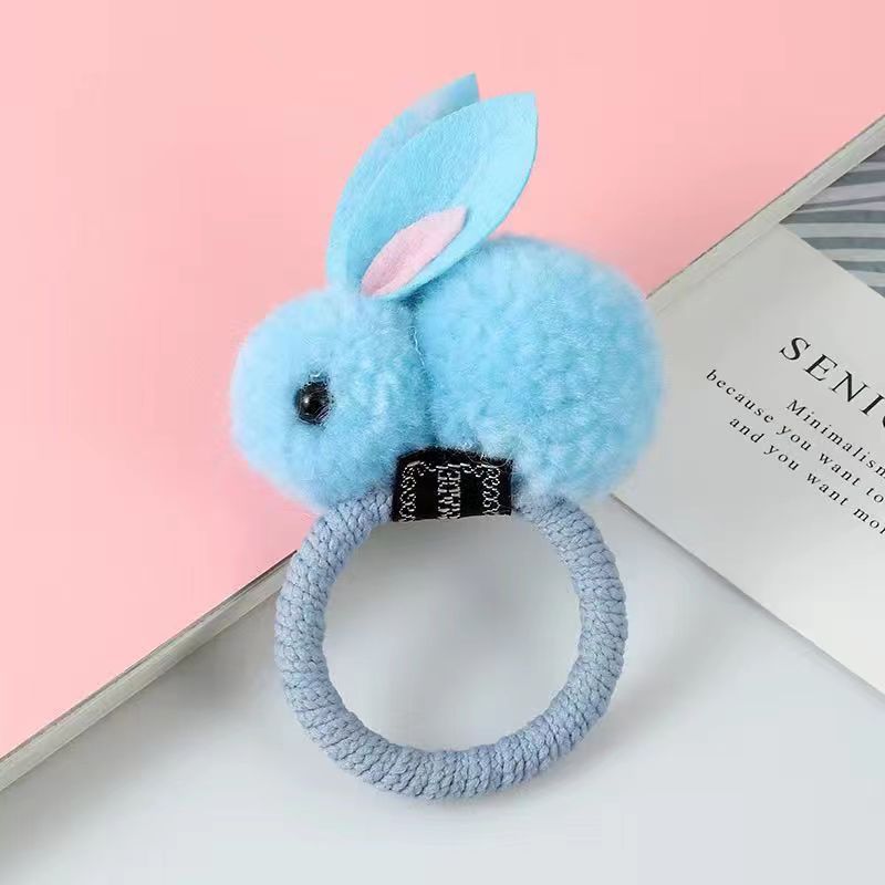 Blue rabbit hair circle
