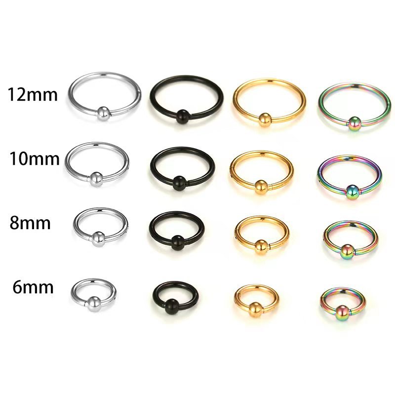 Vintage Style Rock Streetwear Geometric Stainless Steel Plating Nose Ring display picture 5