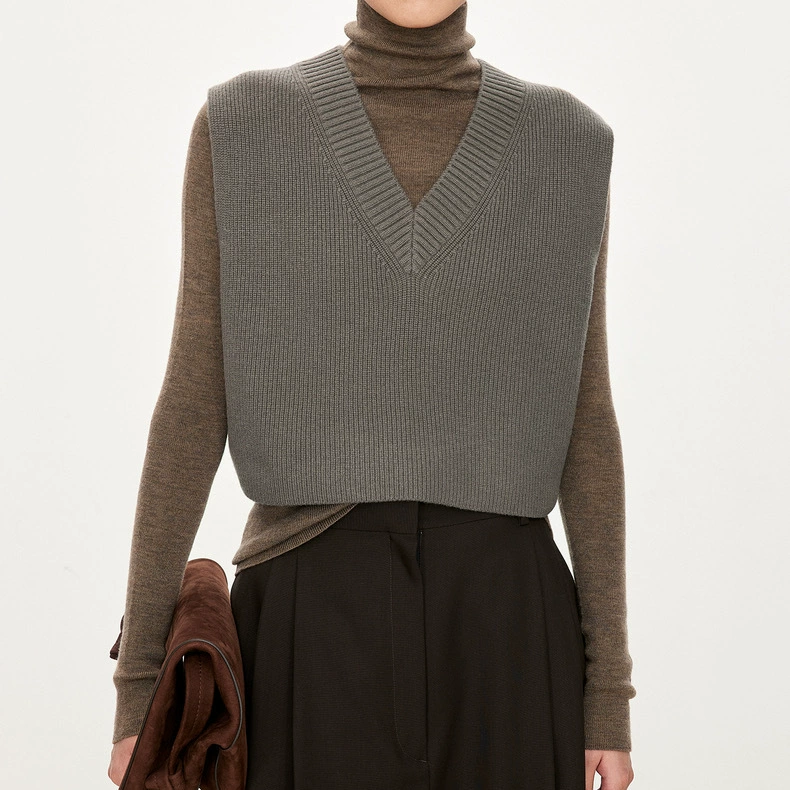 JOC/ежемесячные продажи 10000 шт. Британские шерстяные ощущения ROW скандинавские стенные ветры модные вилки классические V-образный короткий жилет