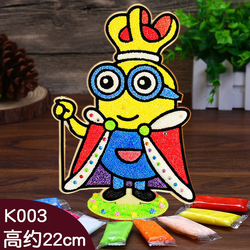 木板スノーフレーク泥絵パール泥粘土絵幼稚園児手作り立体粘着絵画|undefined