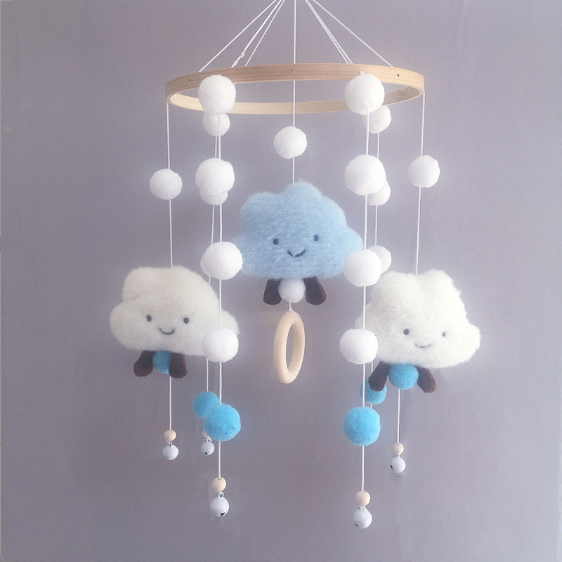 Cross-border cloud hair ball wind chimes bed Bell crib decoration pendant children's room wall decoration children's wall decoration