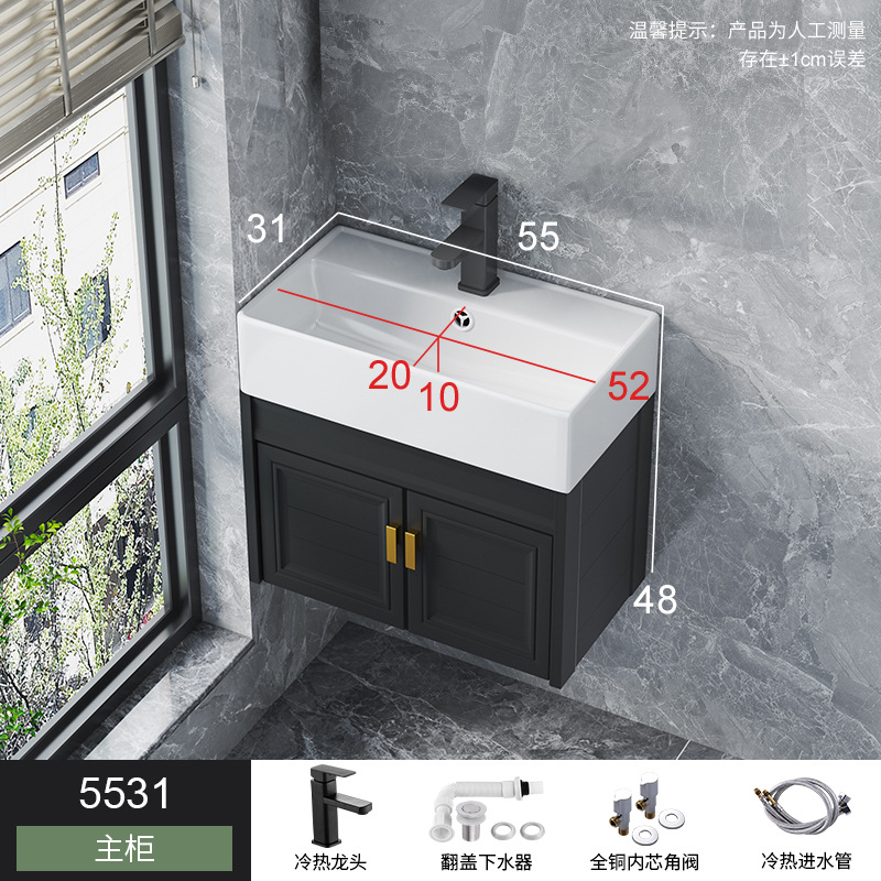 Pequeño espacio apartamento de aluminio gabinete de baño combinación integrada lavabo de cerámica mini lavabo baño lavabo combinación gabinete