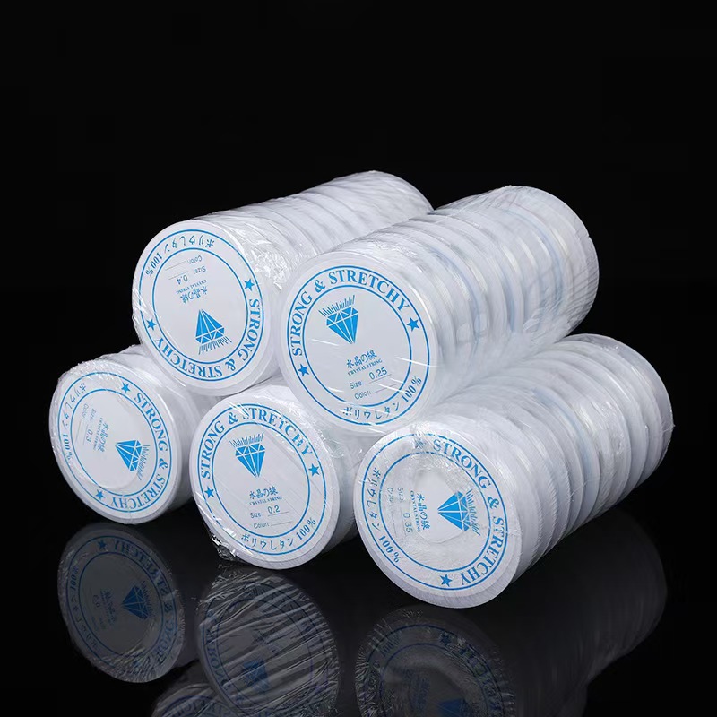 Accesorios de la joyería de DIY hecho a mano con cuentas de cristal transparente hilo elástico pulsera de cuentas hilo fábrica al por mayor en stock pelo