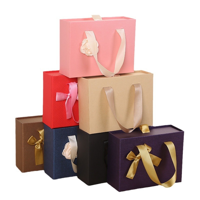 Gran lazo rosa para enviar novia caja de regalo de cumpleaños compañero de boda caja de regalo caja de cajón caja de embalaje de caramelo