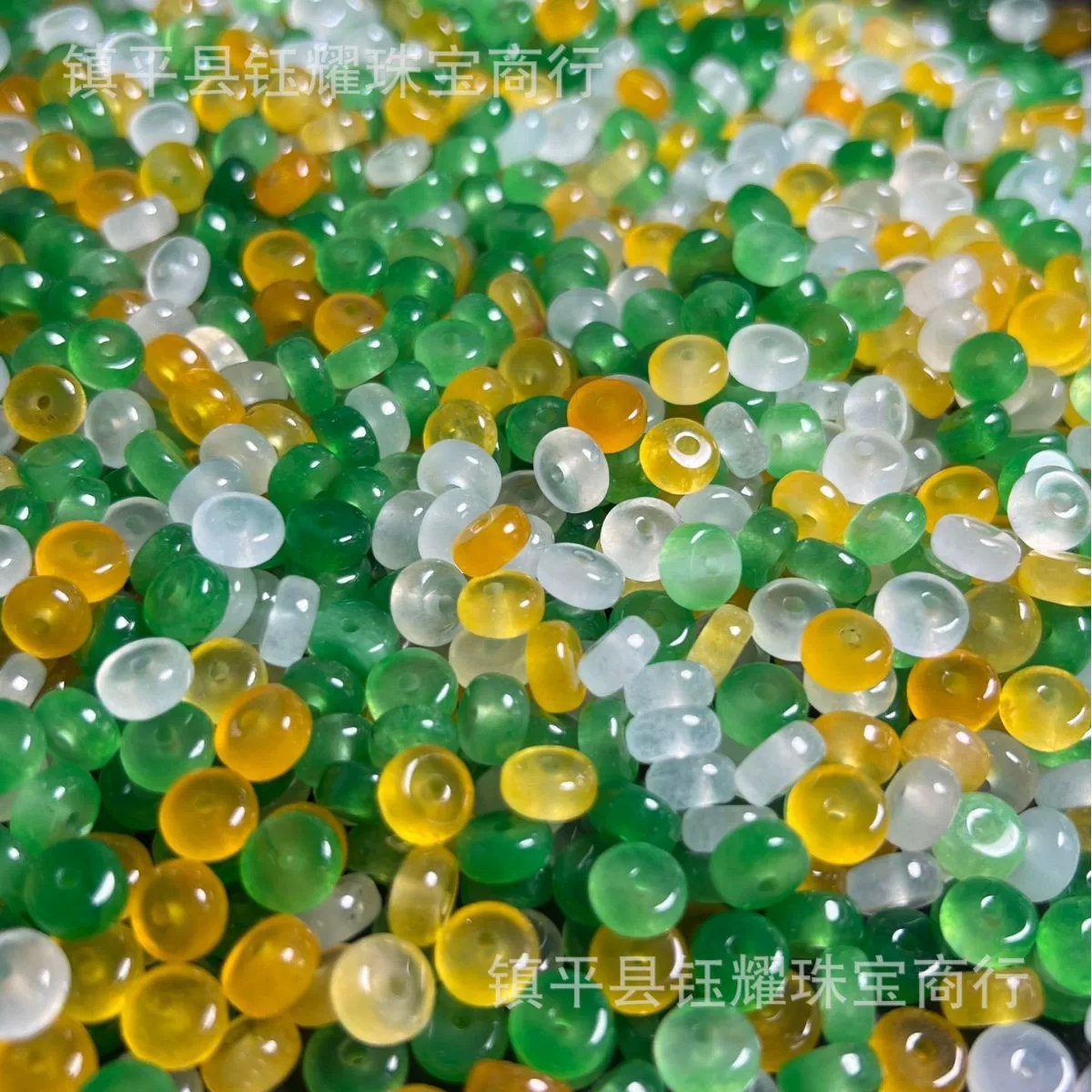 Ледяной изумрудный трехцветный счётный бисер Bashan Jade Wan Play шампурное ожерелье