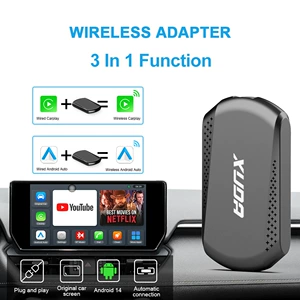 Aibox Android 14 Simsiz CarPlay Android Auto 3-ü 1-də Çevirmə Qutusu