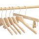 Log Color Solid Wood Non-slip Clothing Store Women's Children's Clothes Hanger Pants Rack Adult Wooden Children's Clothes Support Pants Hanging