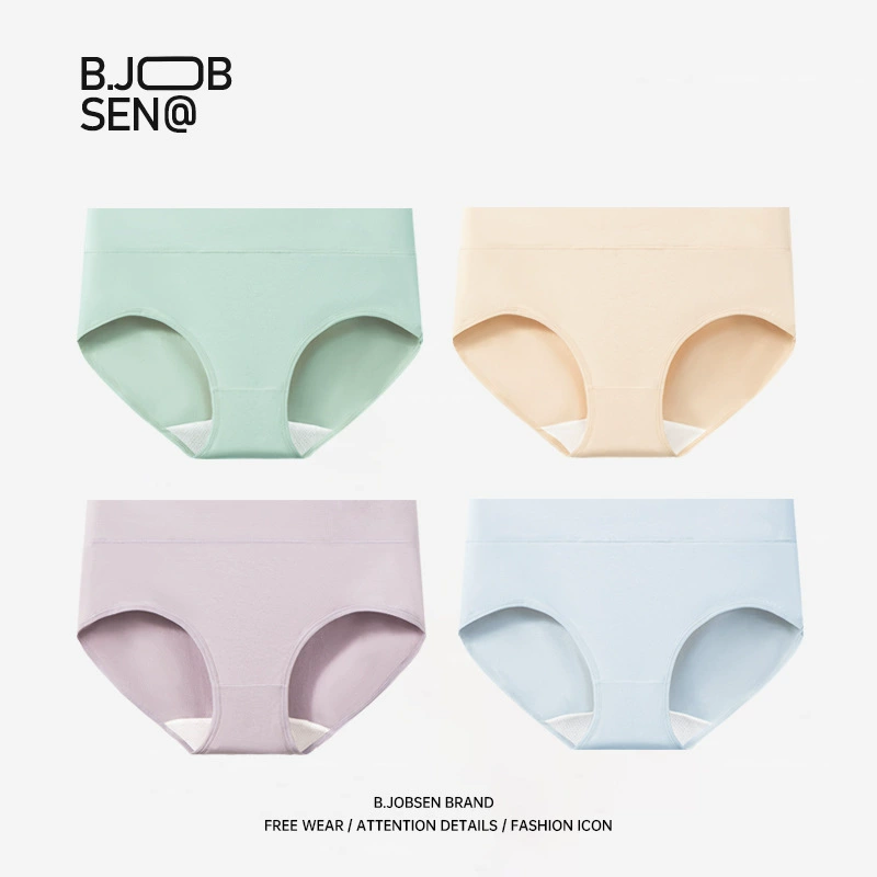 Трусы из чистого хлопка, класс А, женские, осенне-зимние, дышащие, антибактериальные, со средней посадкой, бесшовные, больших размеров, в девичьем стиле.