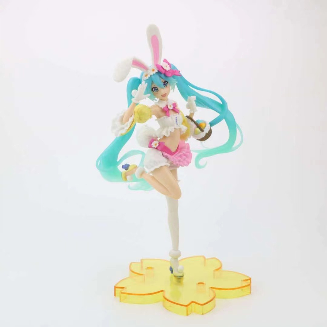 Hatsune conejito hecho a mano anime bidimensional Junior Girl hecho a mano Orejas de conejo Hatsune modelo de escritorio decoración de la Caja