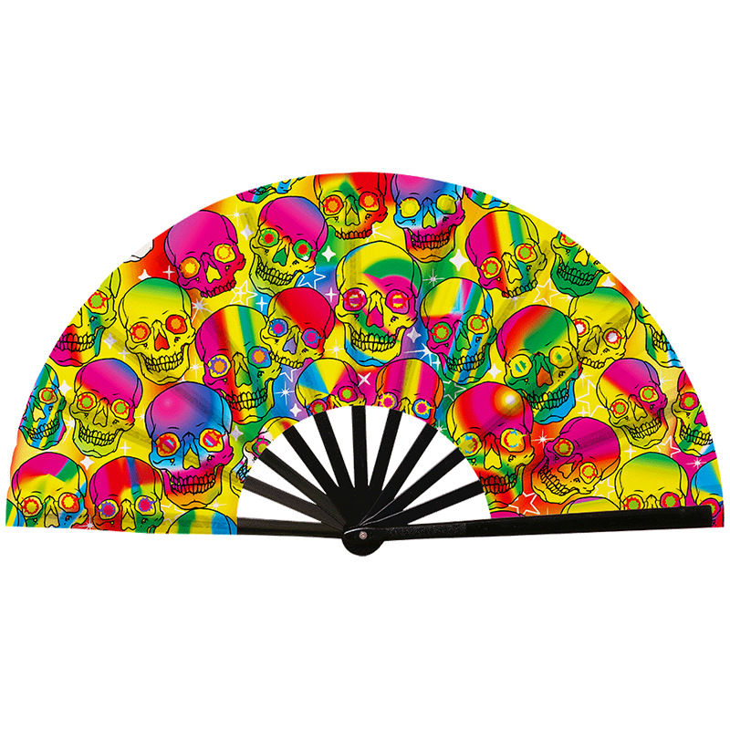 Abanico Plegable de Kung Fu de Plástico, Colorido, para Conciertos y Fiestas