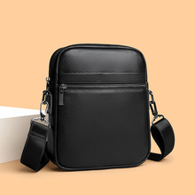 2025新款男士通勤包包大容量休闲头层牛皮单肩小挎包时尚真皮男包