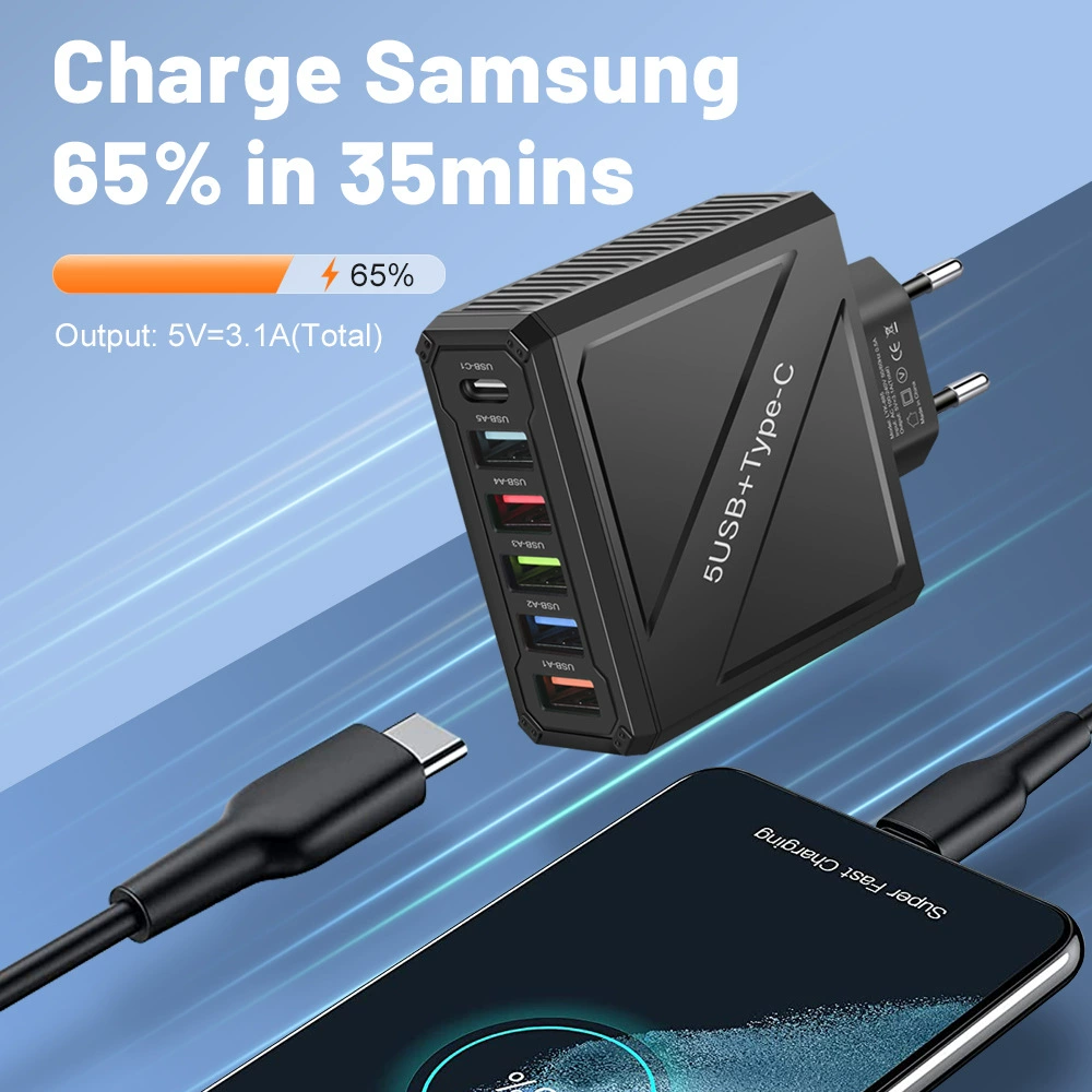 Зарядное устройство для мобильного телефона 3.1A 5USB с европейскими, американскими, британскими и корейскими розетками оптово кросс-борт