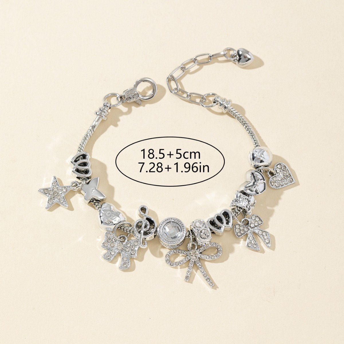 Brazalete Panjia, brazalete de cuentas DIY, arco de diamante de diamante, joyas de moda rápidas