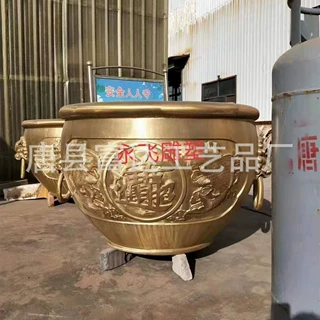 批发铜缸金属摆件铸造厂1米大缸铁缸庭院铜制工艺品乔迁礼宫门缸