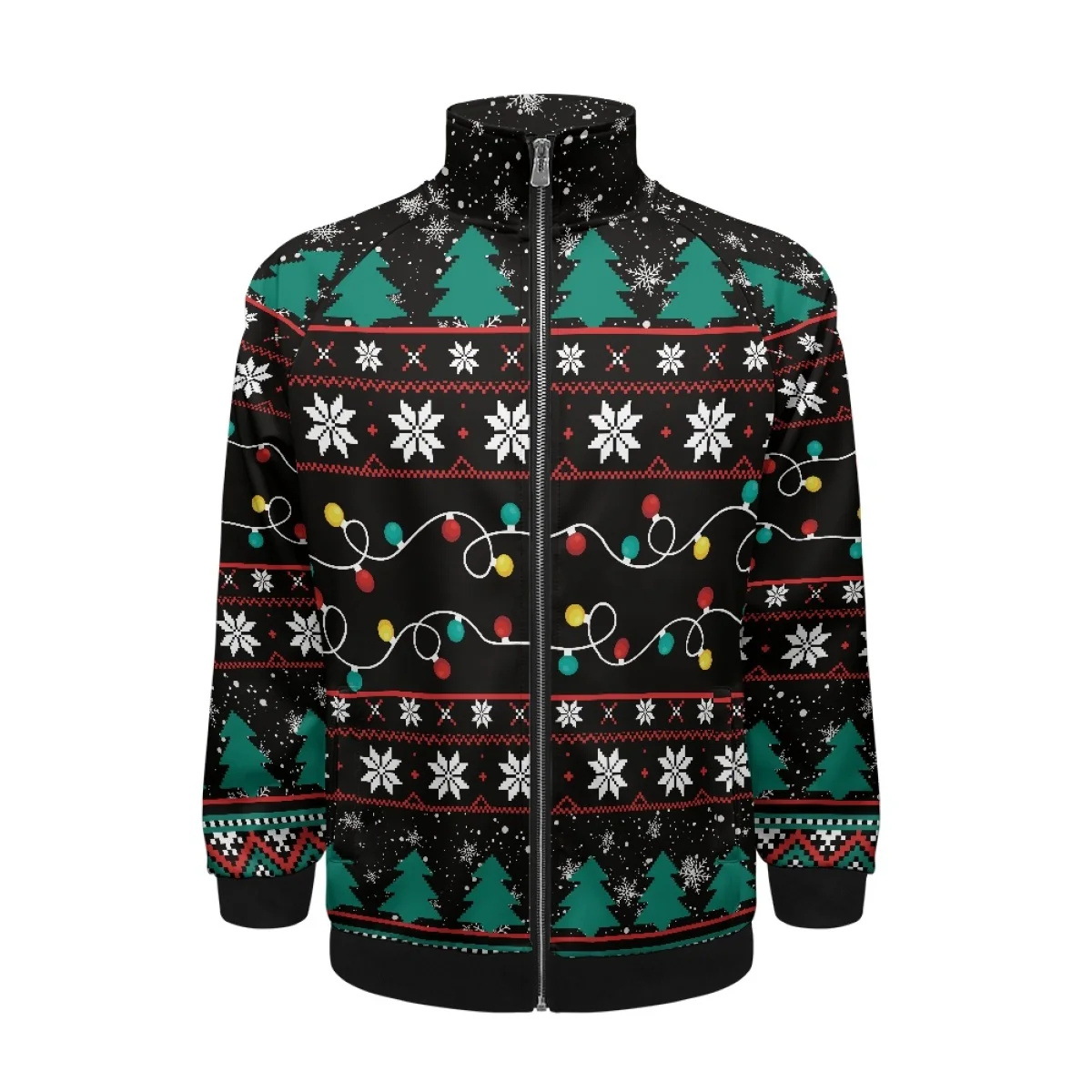 Temperamento colorido impresión digital 3d ventas directas de fábrica comercio exterior versión coreana de la chaqueta de cuello alto con cremallera delgada MF10