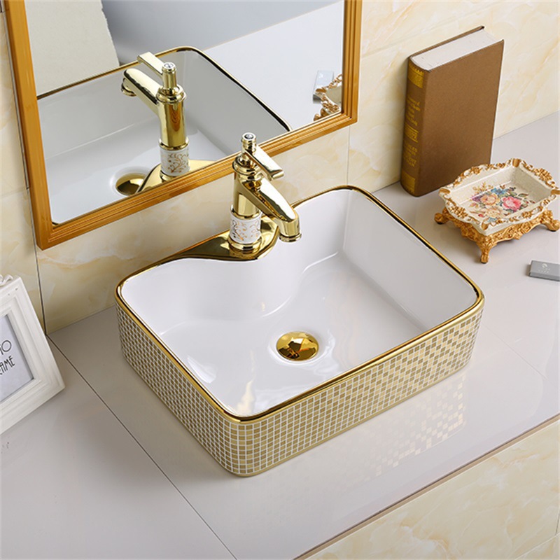 Tipo D 480 * 370 * 130mm cuenca + drenaje de cerámica