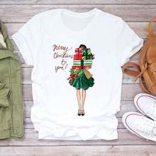 ����Fashion girl Christmas T-shirt ʱ��Ů��ʥ����ӡ��T-shirt