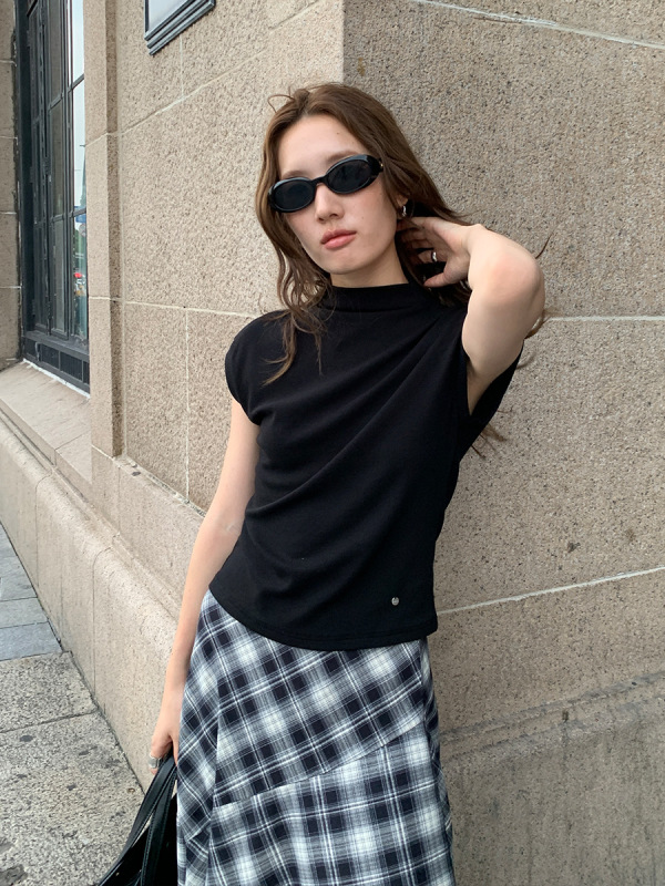 【7色可选】半高领飞飞袖T恤女2025十三行韩版纯色打底上衣T5302Q|undefined