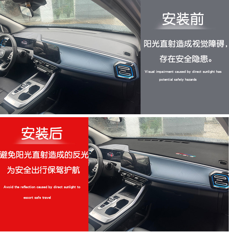 Suitable for 23 Models of Trumpchi Gs3 Emkoo Dashboard Sunshade Mat, Car Center Console Sun Protection, Heat Insulation Cover