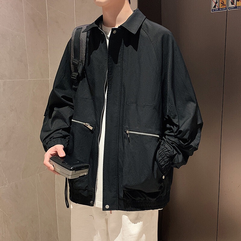 Spring Men's Jacket Casual Coat Men's New Style Light Mature Style Lapel Loose Fit Spring and Autumn Trendy Fashion Top