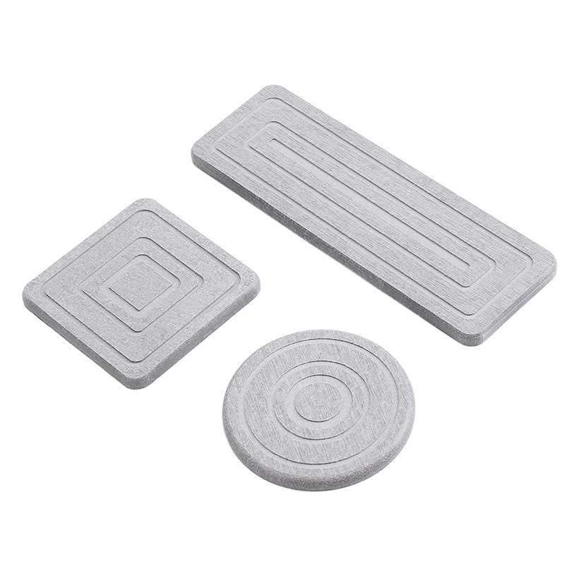Barra de cocina de barro de diatomeas tallada Barra de cocina absorbente antideslizante Baño de montaña de drenaje almohadilla de aislamiento redondo cuadrado