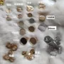 圆形掐丝贴布宋锦耳针