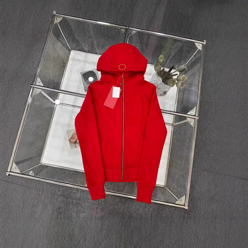 New Lulu Classic Zip-Up Hooded Knit Jacket, Unisex High-End Version Cardigan, Lulu Slim Fit