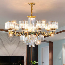 全铜轻奢客厅水晶吊灯现代简约别墅主卧室餐厅灯饰中山工厂直销批