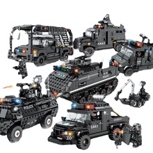 开智兼容乐高军事科技装甲车男孩城市特警警察拼装益智积木玩具