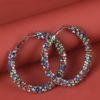 Woven universal chain handmade, earrings, European style, diamond encrusted