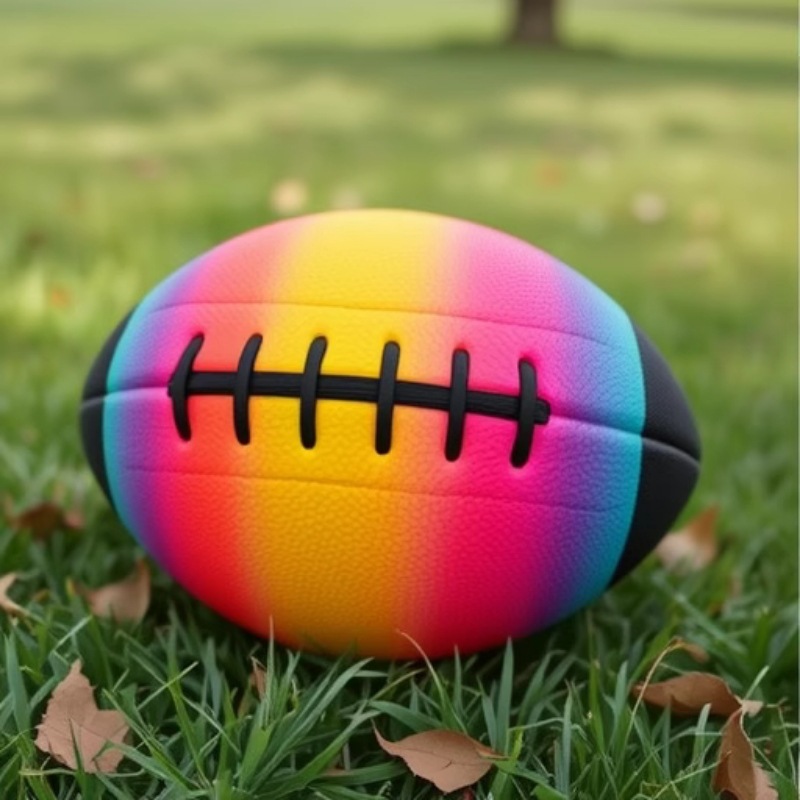 Manufacturer Environmentally Friendly Pvc 8.5inch Kidsren's Gradient Color Rainbow Rugby Kidsren's Training Ball Dedicated