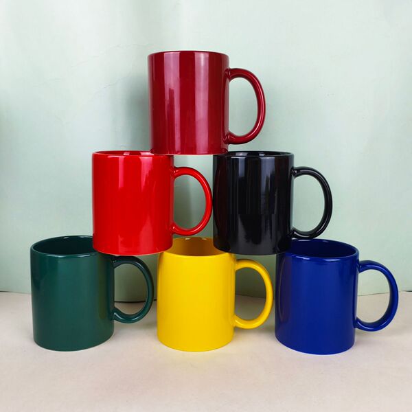 Ceramic water cup with custom logo for office and home use color…